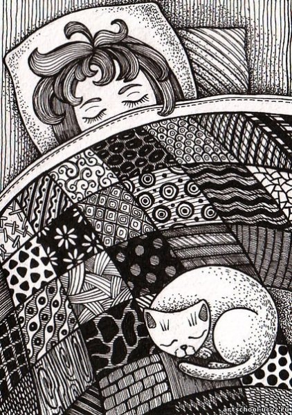 Декоративная Графика гелевой ручкой