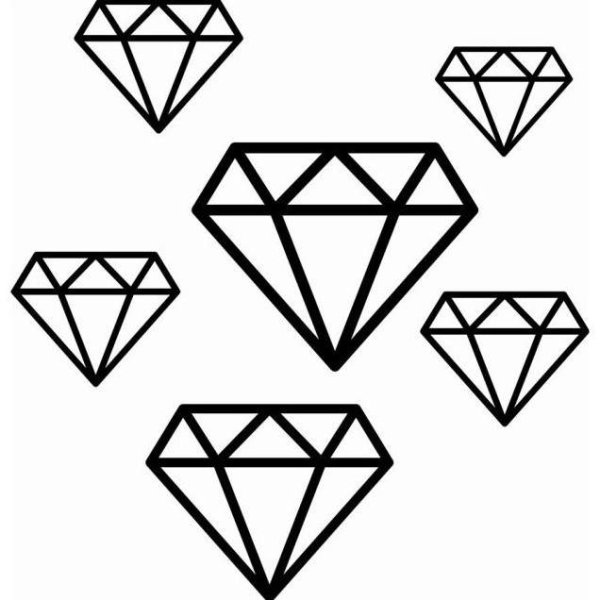 Тату бриллиант эскиз