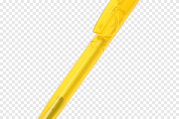 Желтая ручка на белом фоне