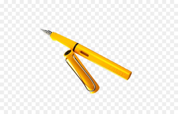 Желтая ручка на прозрачном фоне