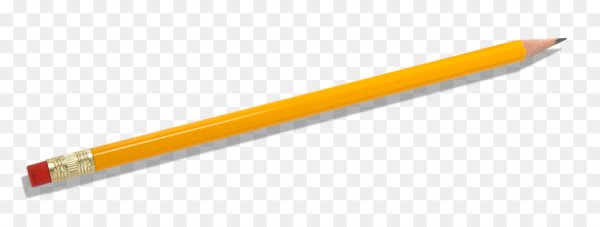 Желтый простой карандаш на прозрачном фоне