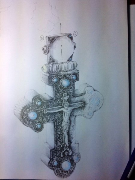 Крест карандашом
