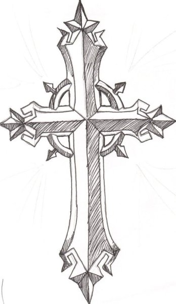 Тату ручкой крест