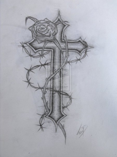 Крест карандашом