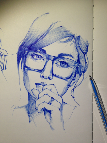 Скетчи шариковой ручкой