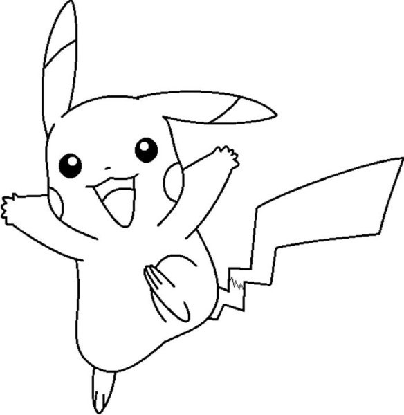 Пикачу с молнией раскраска