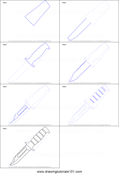 Поэтапное рисование ножа