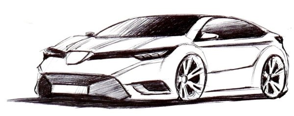 Рисунок автомобиля ручкой