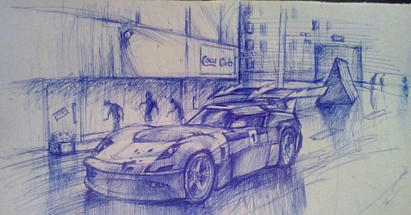 Автомобиль рисунок в тетради