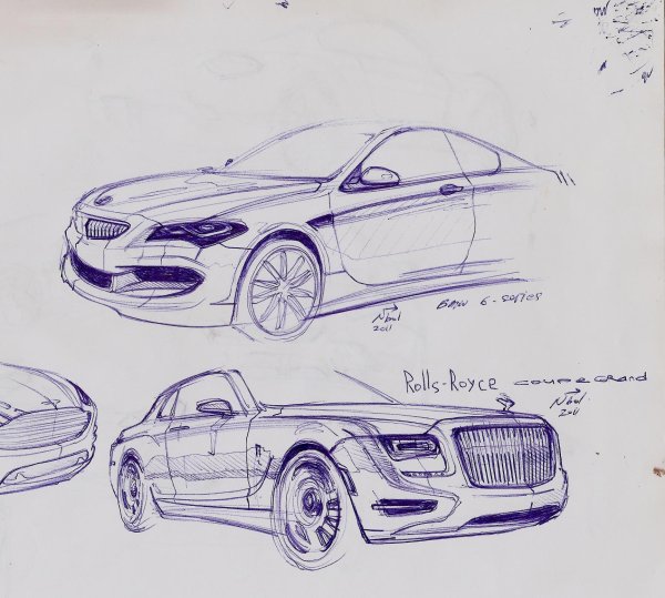 Рисунок машины ручкой для срисовки