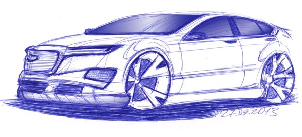 Машины зарисовка ручкой