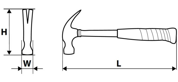 Чертеж молотка слесарного с размерами