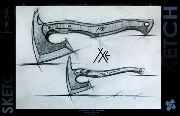 Эскиза для изготовления топорика