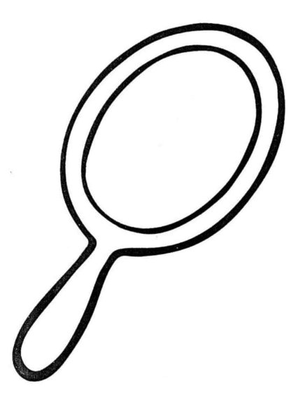 Раскраска зеркало с ручкой