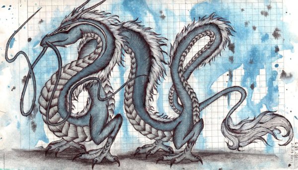 Схема рисования китайского дракона