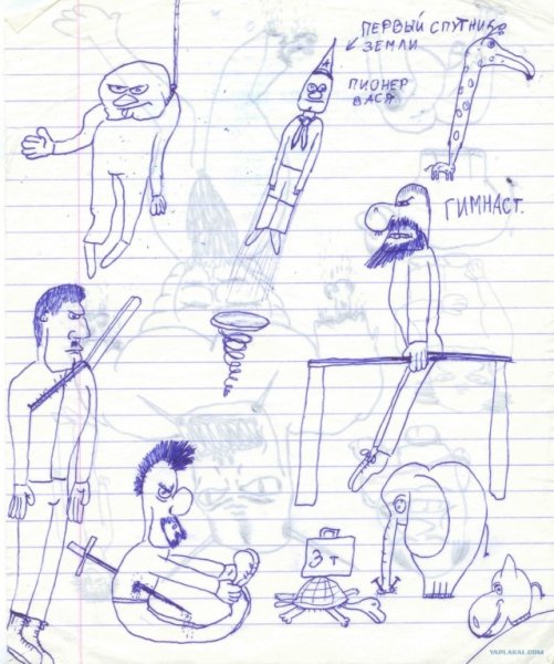 Смешные рисунки в тетради