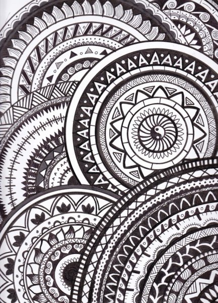 Дудл и Зентангл мандалы