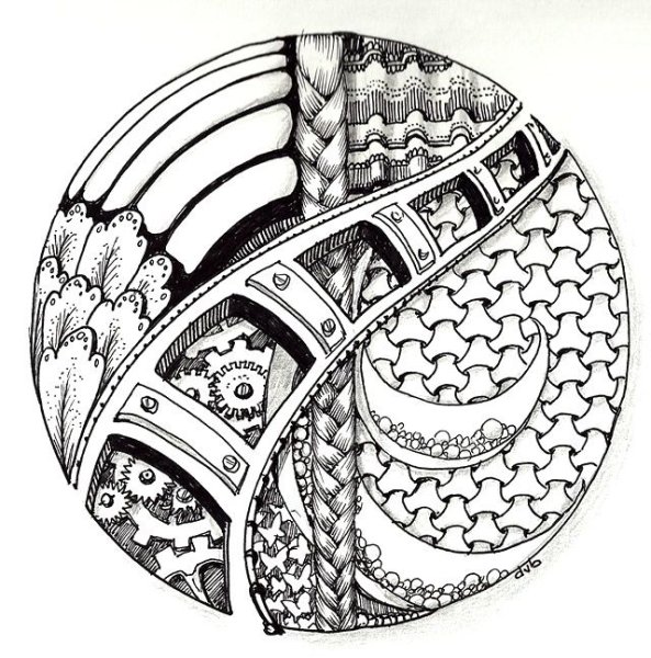 Орнамент гелевой ручкой