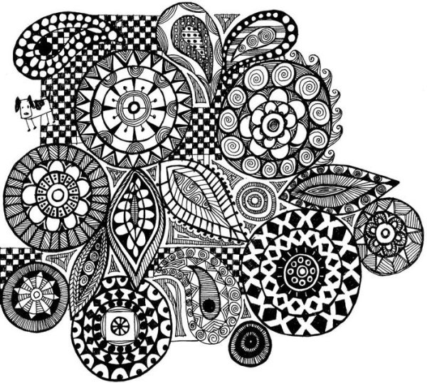 Узоры ручкой на бумаге