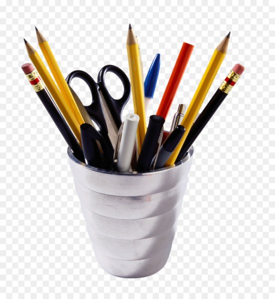 Канцелярские принадлежности на прозрачном фоне