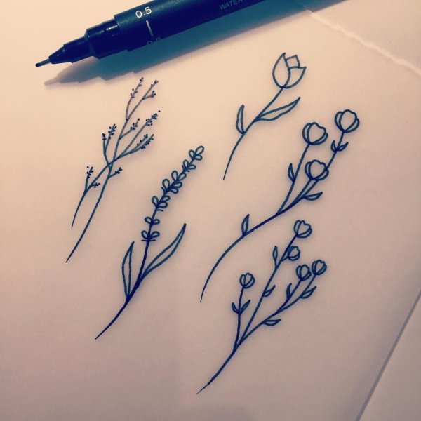 Эскизы тату Лаванда для девушек