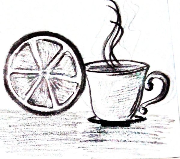 Рисунок ручкой еда