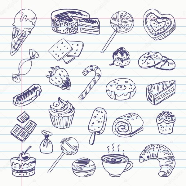 Рисунки для срисовки конфеты