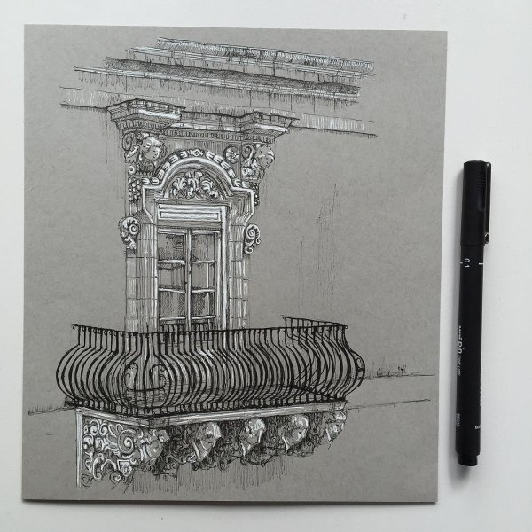 Архитектура гелевая ручка