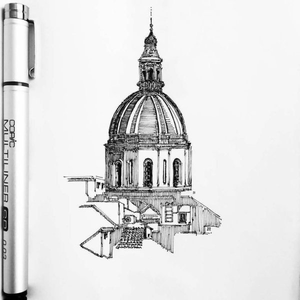 Архитектура черной ручкой