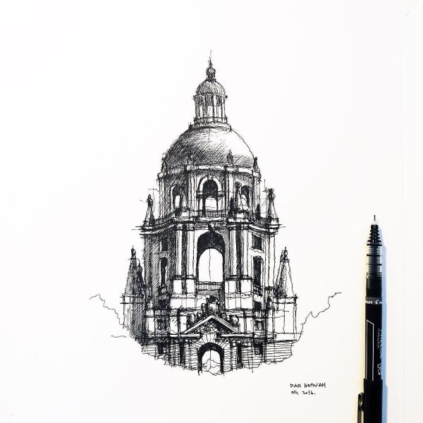 Скетчи архитектуры линером