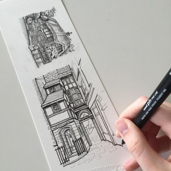 Скетчинг гелевой ручкой