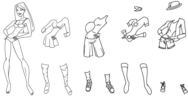 Раскраски одевалки Барби