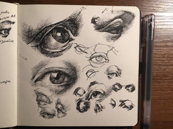 Глаз гелевой ручкой