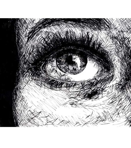 Глаз черной ручкой
