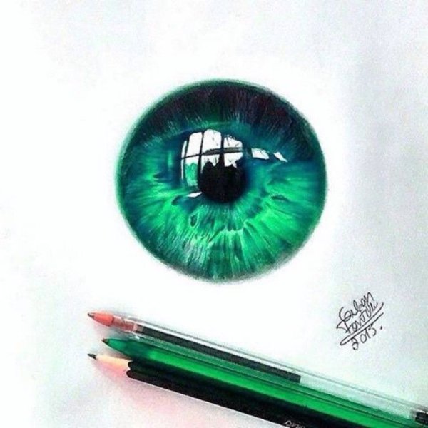 Глаз ручкой