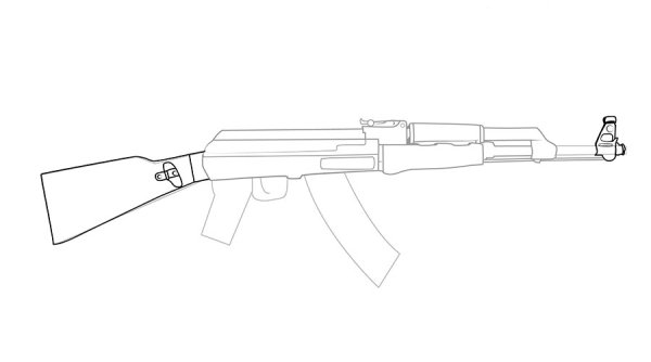 АК 47 рисунок сбоку