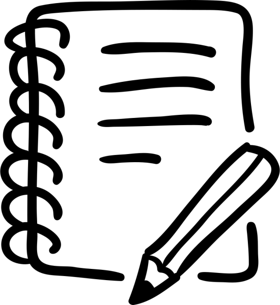 Блокнот с ручкой на прозрачном фоне