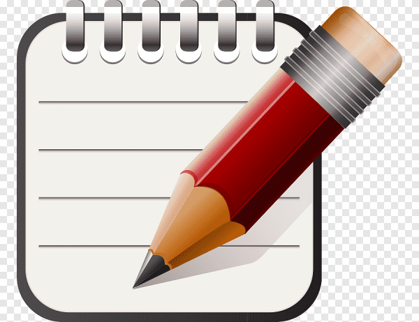 Блокнот с ручкой на прозрачном фоне
