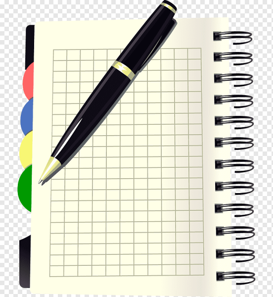 Лист блокнота с ручкой