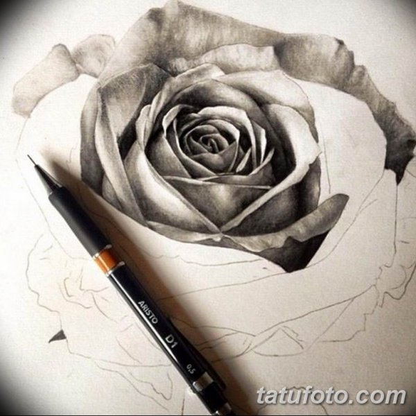 Розочка тату эскиз