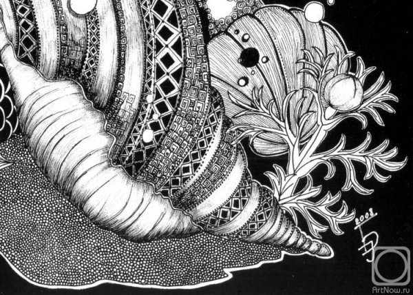 Ракушка гелевой ручкой