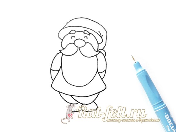 Рисунок Деда Мороза очень легкий