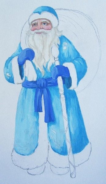 Санта Клаус трафарет для вырезания