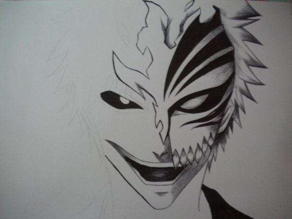 Кенпачи Дзараки черно белый