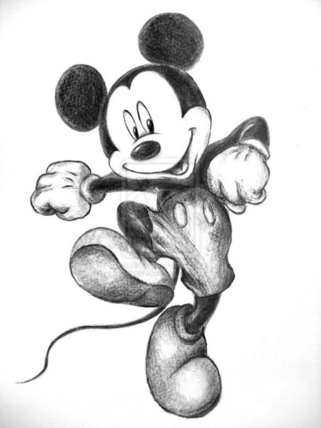 Микки Маус карандашный рисунок