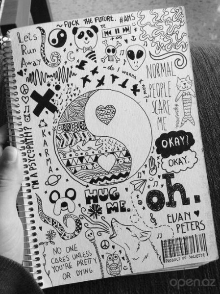 Надписи чёрной ручкой