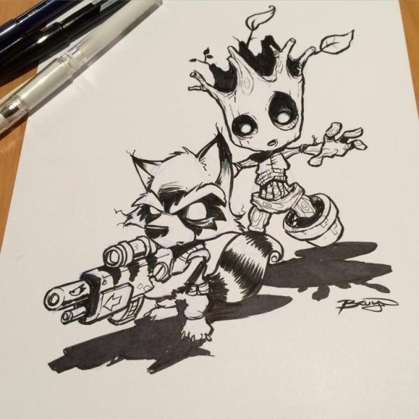 Мультяшные тату эскизы