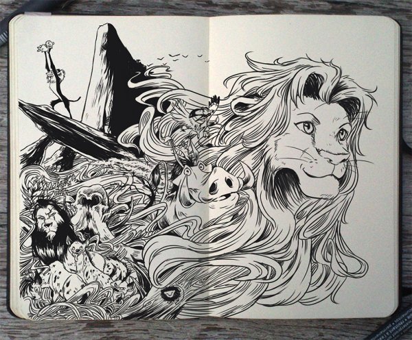 Стили рисования черной ручкой