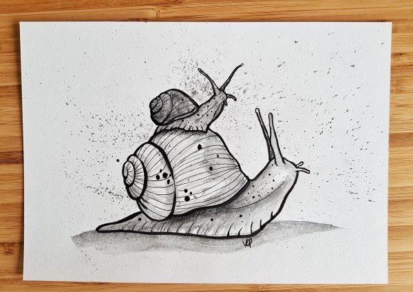 Рисуем улитку ручкой