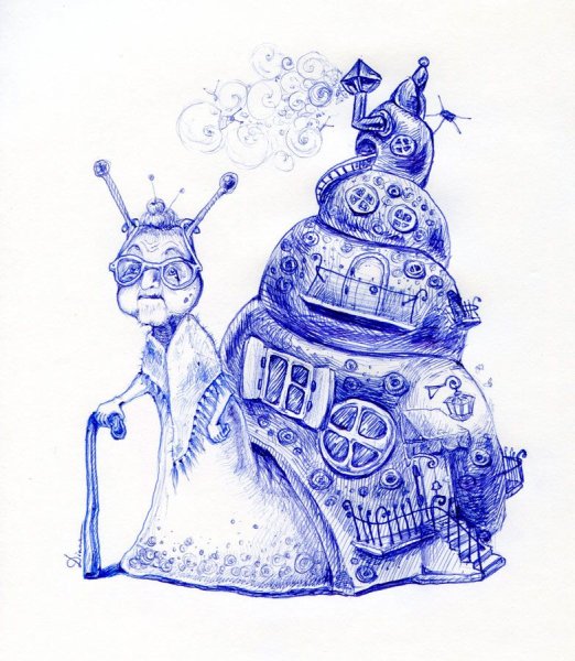 Улитка гелевой ручкой